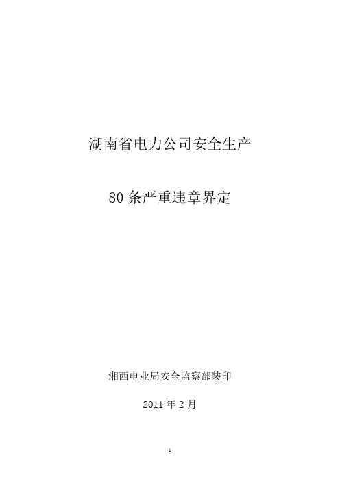 80条严重违章界定