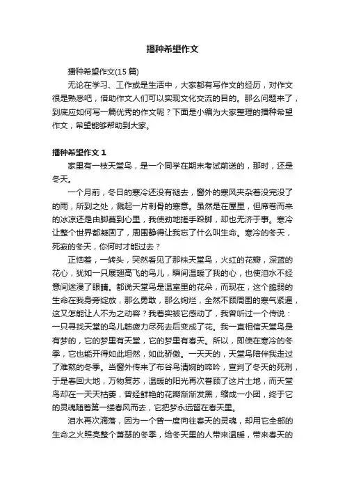 播种希望作文
