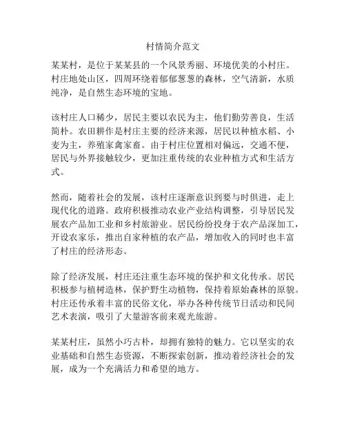 村情简介范文