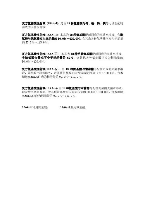 氨基酸种类