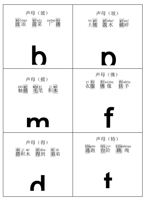 汉语拼音字母表卡片