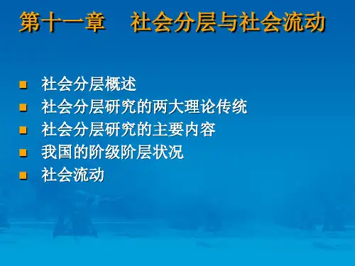 社会学概论课件 第十一章    社会分层与社会流动