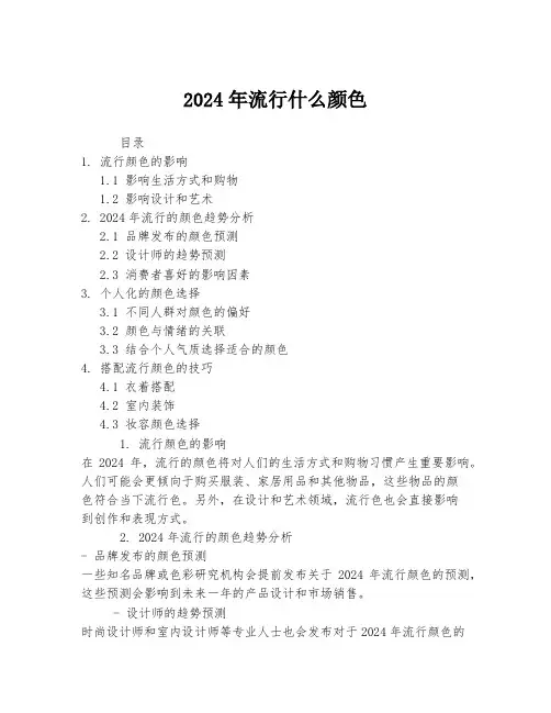 2024年流行什么颜色