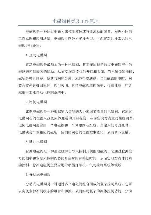 电磁阀种类及工作原理