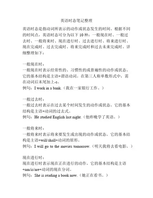 英语时态笔记整理