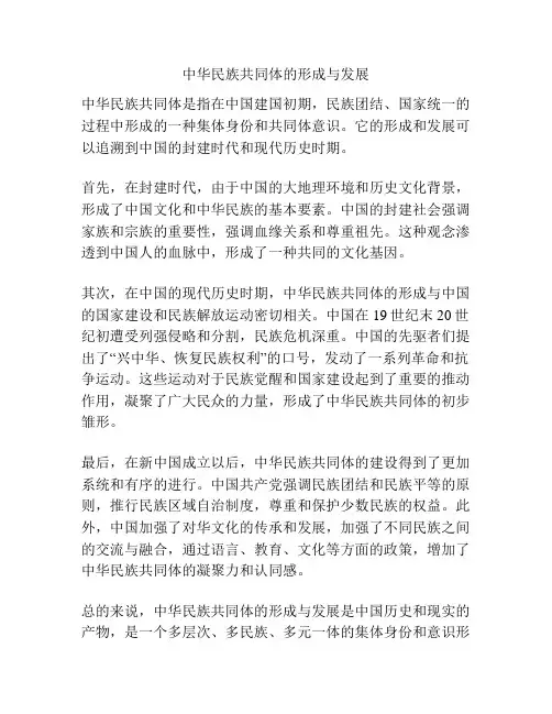 中华民族共同体的形成与发展