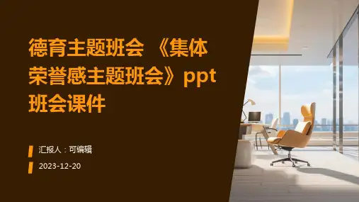 德育主题班会 《集体荣誉感主题班会》PPT班会课件