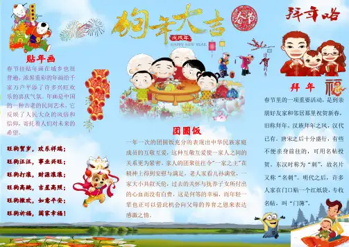 2018新年电子小报-寒假生活报-狗年春节小报word (32)