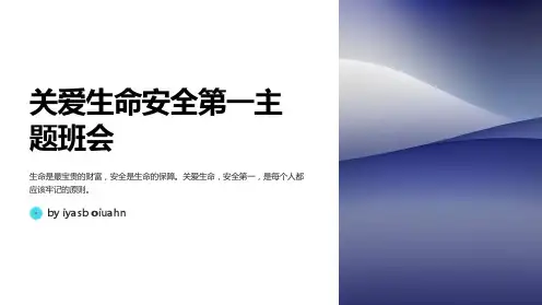 关爱生命安全第一主题班会PPT课件