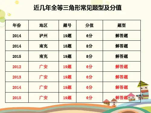 初中数学人教八年级上册第十二章全等三角形全等三角形复习课PPT