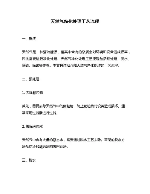 天然气净化处理工艺流程
