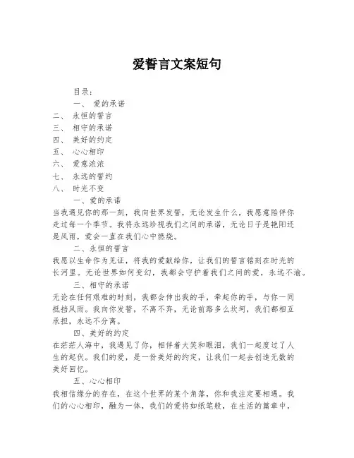 爱誓言文案短句