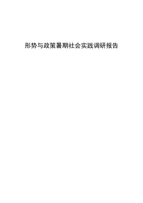形势与政策暑期社会实践调研报告