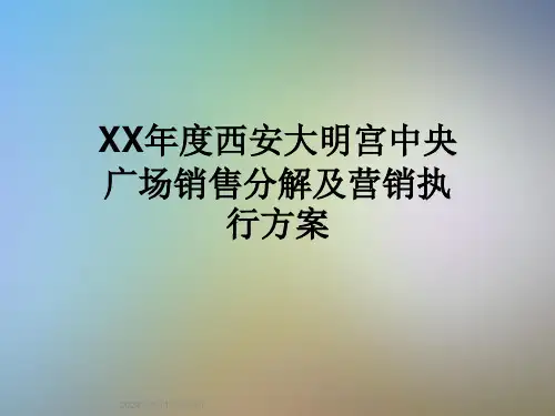 XX年度西安大明宫中央广场销售分解及营销执行方案