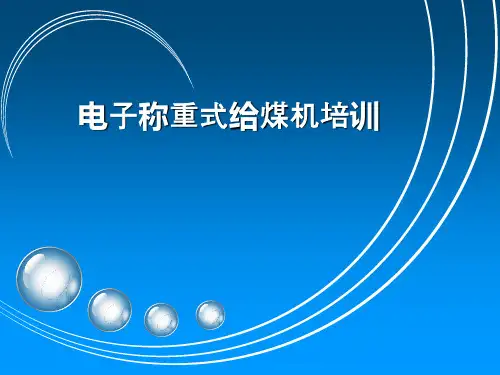 电子称重式给煤机培训综述