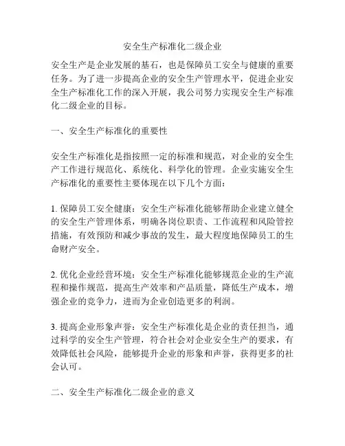 安全生产标准化二级企业