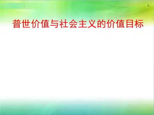 普世价值与社会主义的价值目标