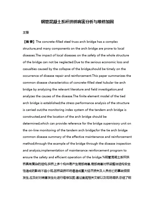 钢管混凝土系杆拱桥病害分析与维修加固