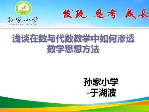 浅谈在小学数学中数与代数教学中如何渗透数学思想方法精品PPT课件