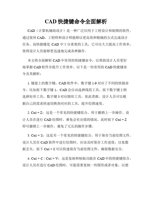 CAD快捷键命令全面解析