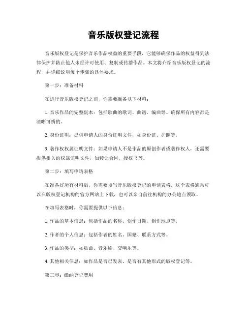 音乐版权登记流程