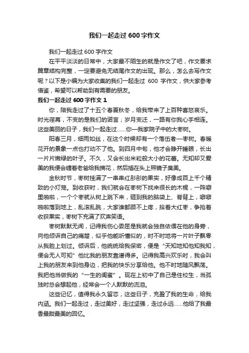 我们一起走过600字作文