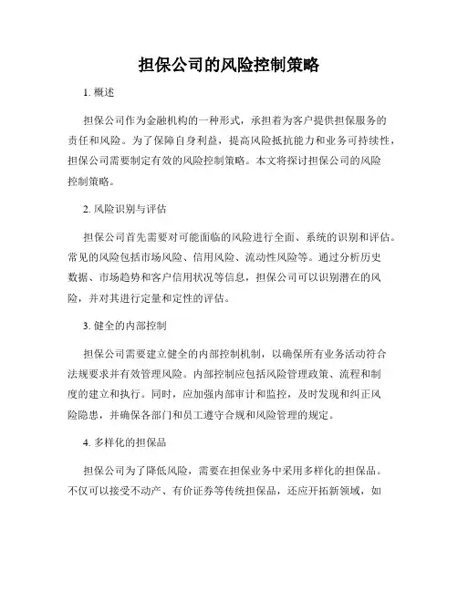 担保公司的风险控制策略