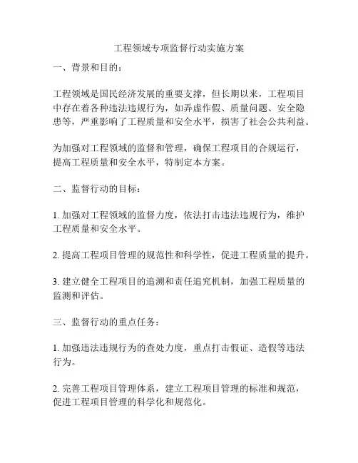 工程领域专项监督行动实施方案