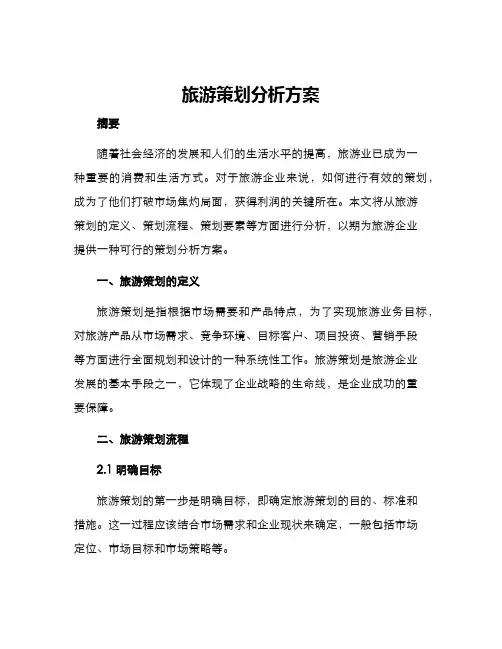 旅游策划分析方案