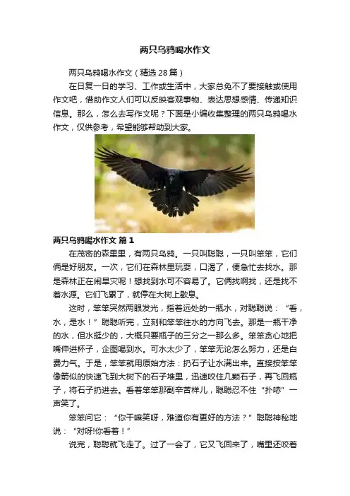 两只乌鸦喝水作文