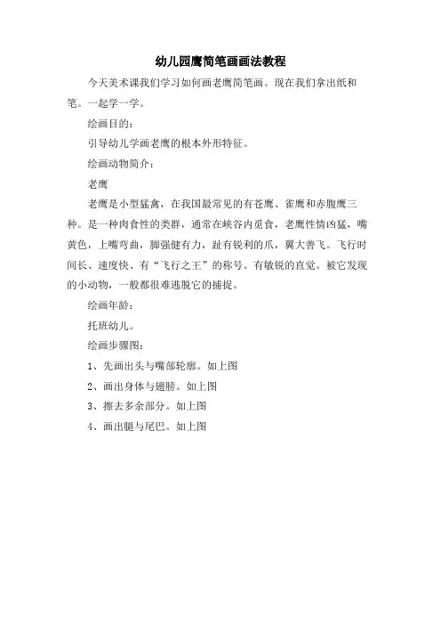 幼儿园鹰简笔画画法教程