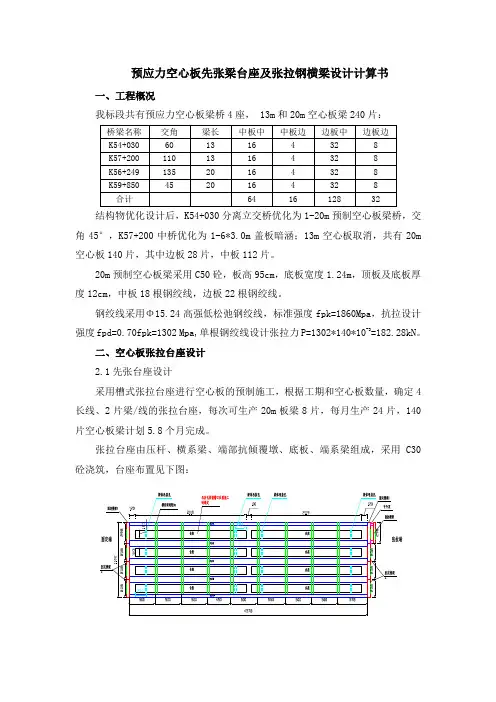 空心板台座及张拉横梁计算书