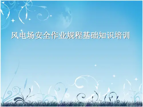 风电场安全作业规程基础知识培训