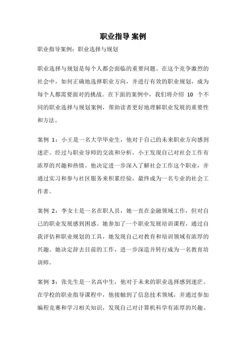 职业指导 案例