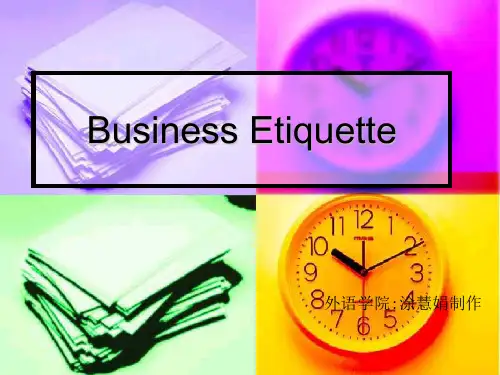 Business Etiquette 商务礼仪英语双语课件