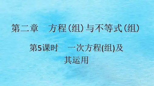 课时 一次方程(组)及其应用ppt课件