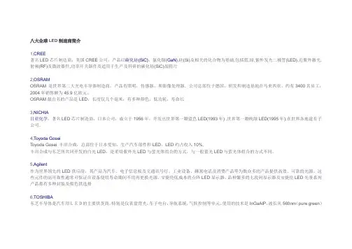 八大全球LED制造商简介