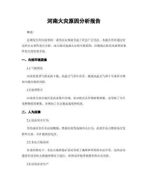河南火灾原因分析报告