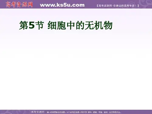 必修一生物2.5细胞中的无机物课件 共24张