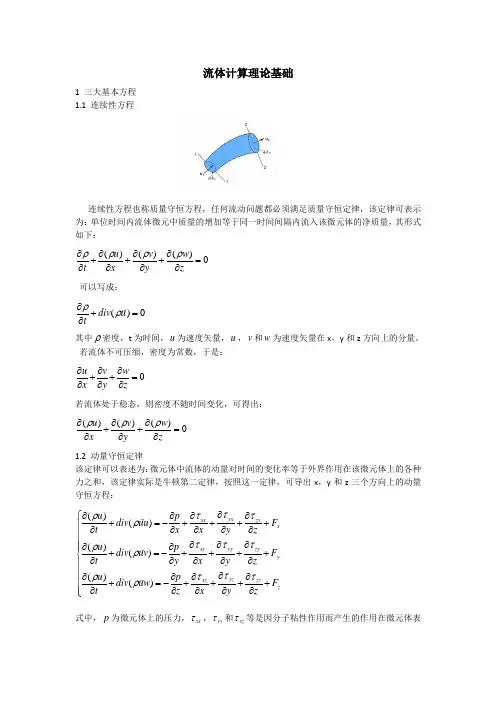 流体计算理论基础讲解