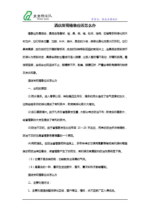 酒店发现椿象应该怎么办