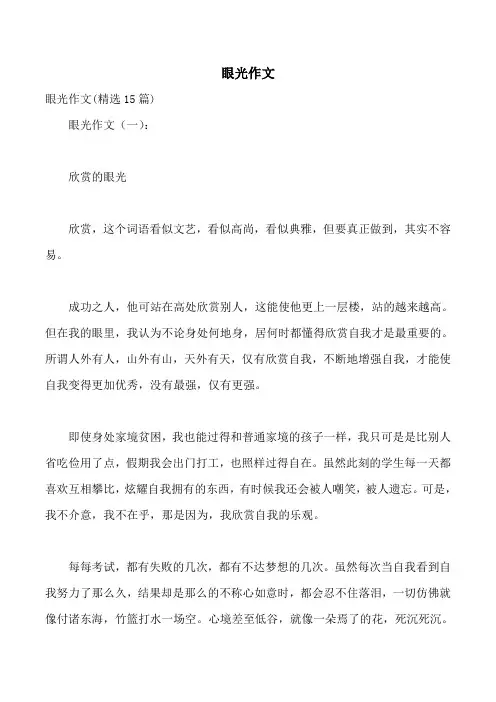 眼光作文