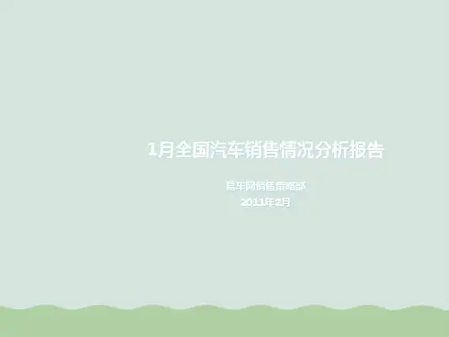 汽车销售情况分析月度报告PPT(共33页)