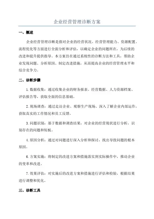 企业经营管理诊断方案