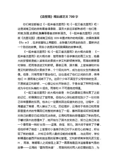 《流星雨》观后感范文700字