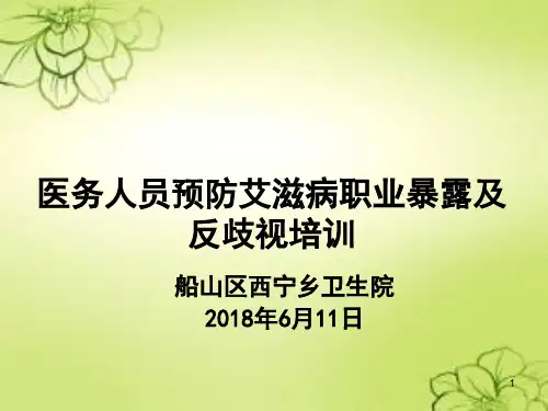 医务人员预防艾滋病职业暴露及反歧视培训(PPT49页)