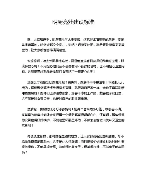明厨亮灶建设标准