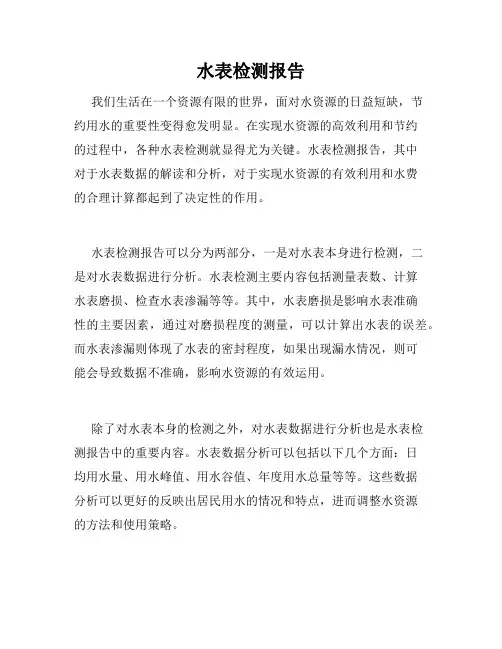 水表检测报告