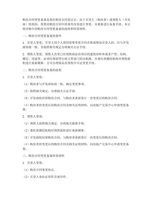 购房合同变更备案
