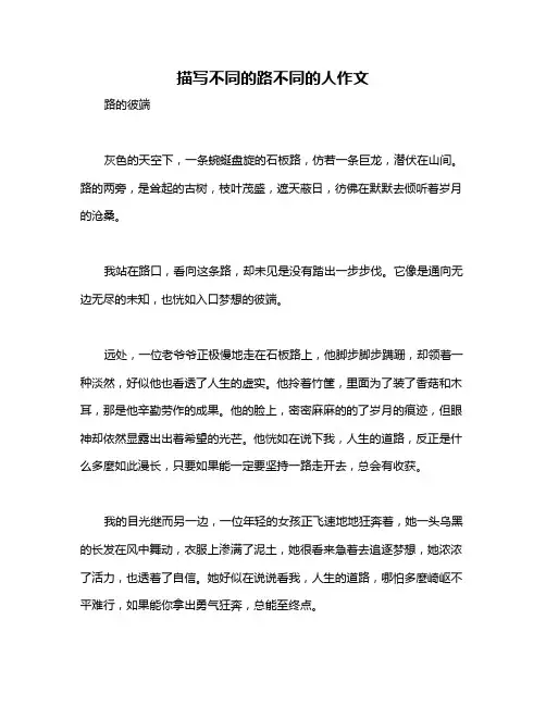 描写不同的路不同的人作文